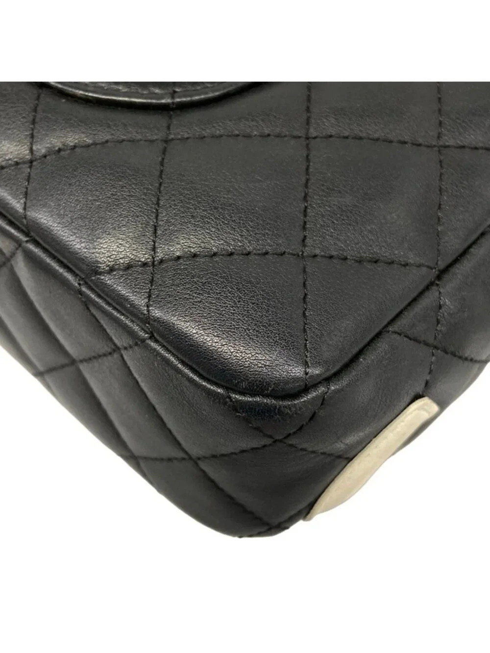 Chanel Shoulder Bag Cambon Line Black Silver Lambskin